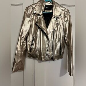 Blank NYC Shimmering Metallic faux Leather Jacket